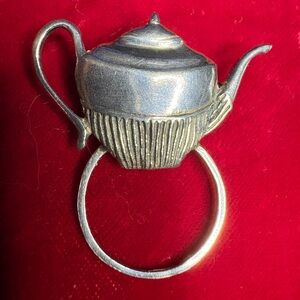 Vintage Brooch Eyeglass Holder 925 Sterling Silver Teapot Pin